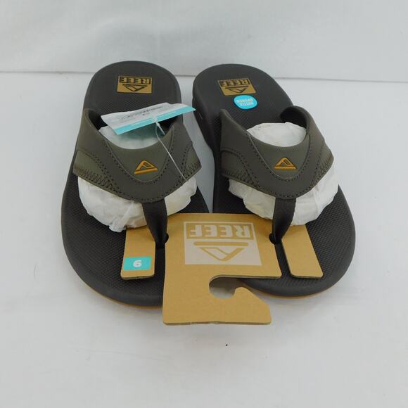 REEF Men's Flip Flops Fanning Brown Gum Bottle Sandal Opener Size 9 New - Picture 2 of 12